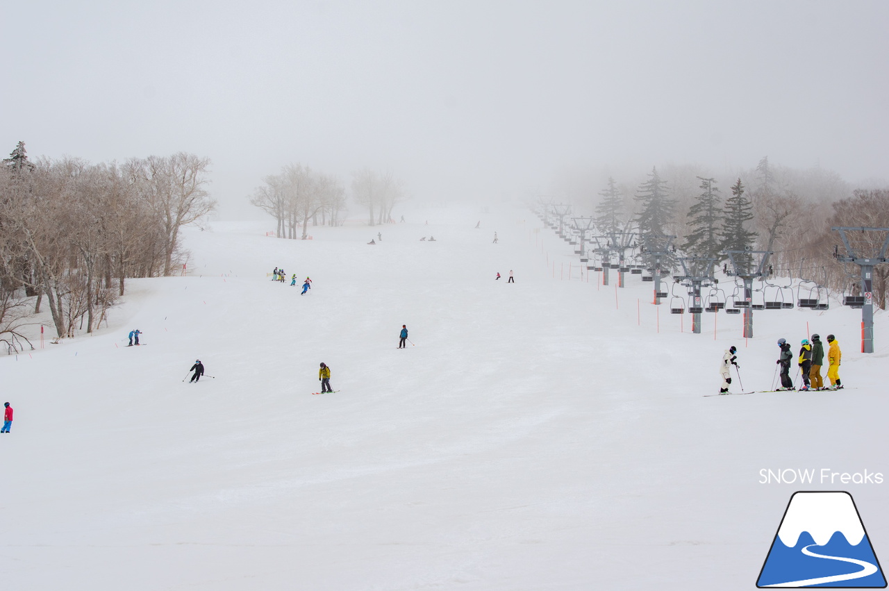 札幌国際スキー場｜山頂の積雪は、300cm！連日の春スキー＆スノーボード日和から一転、今日は冬が帰ってきました♪